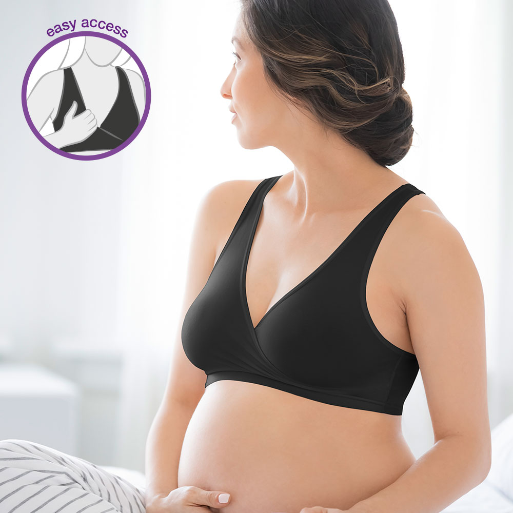 Dlala 3 Pack Womens Maternity Seamless Nursing Bra for Sleep and Breastfeeding 