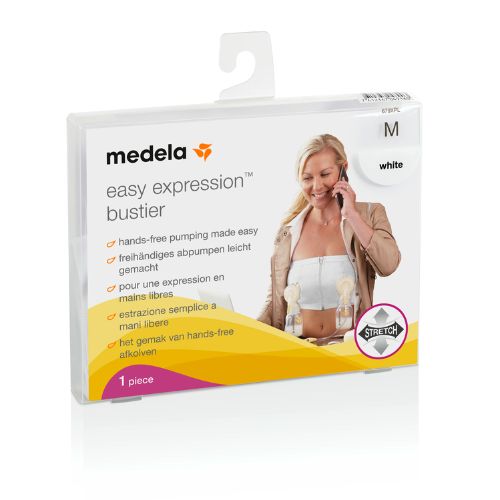 Medela Hands Free Pumping Bustier, Easy Expressing Pumping Bra with  Adaptive Stretch for Perfect Fit, Chai Small