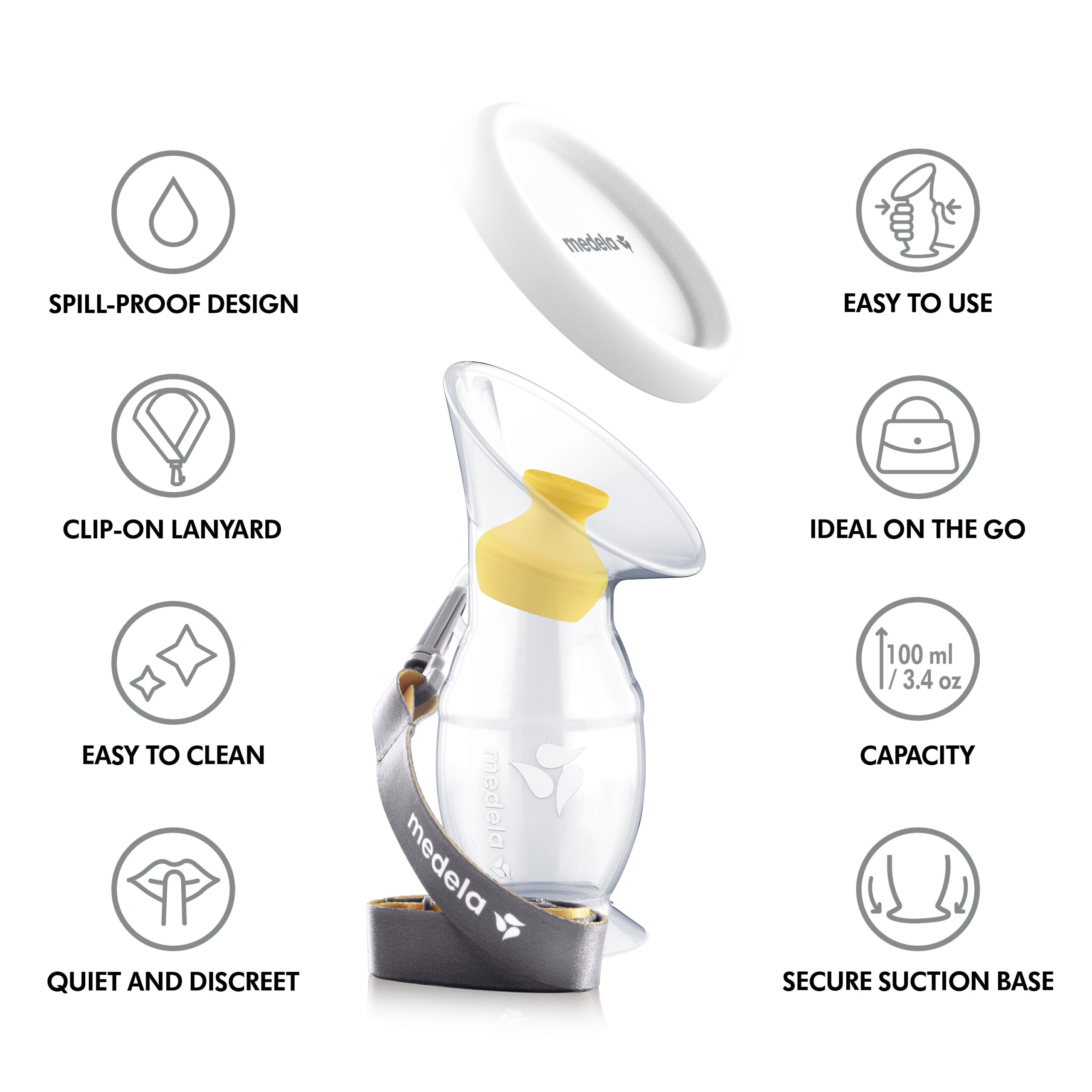 Grownsy Manual Breast Pump, Silicone Milk Collector Shells/Catcher for  Breastmilk, Wearable, Kick-Proof with Sealed Flange, Breastfeeding  Essentials