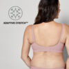Soft Rose Bra on model from the back, showing the adaptive stretch technology