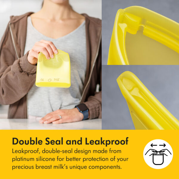 Medela Silicone Reusable Breast Milk Storage Bags - Leak-Free Double Seal Design
